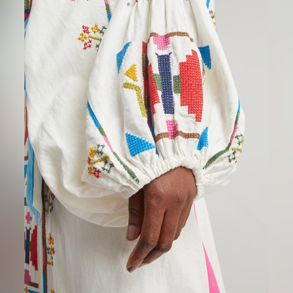 NWT FARM RIO White Macaw Embroidered Maxi Dress - Picture 3 of 8